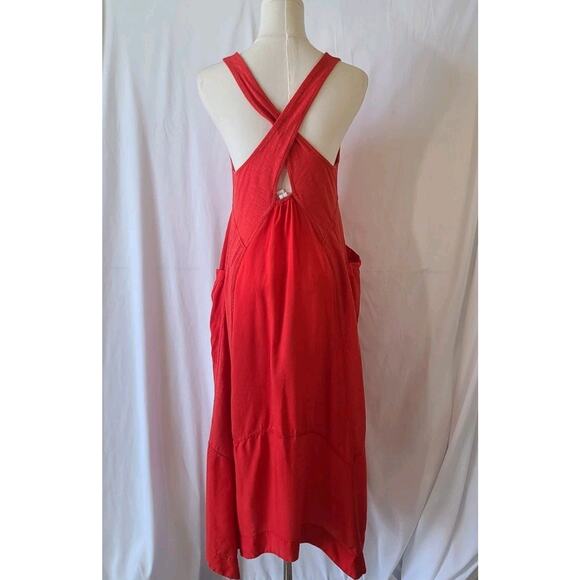 Anthropologie Daily Practice Womens Red Orange Persephone Midi Dress XS - Picture 5 of 6